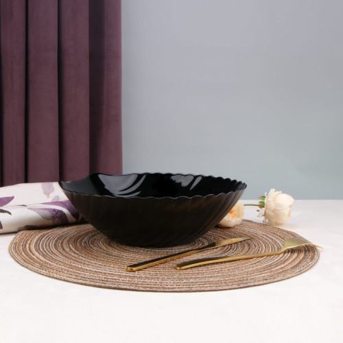 Салатник Arya из опалового стекла 1 Пр. Shell Черный