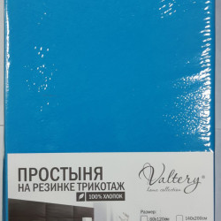 Простыня Valtery "PT mor.volna", 180x200, трикотаж, на резинке (PT mor.volna-1475)