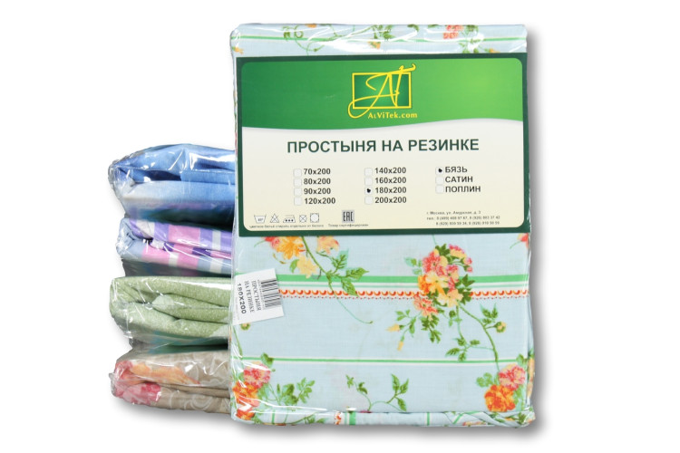 Простыня AlViTek (АльВиТек), 160x200, бязь, на резинке (ПР-Р-160)