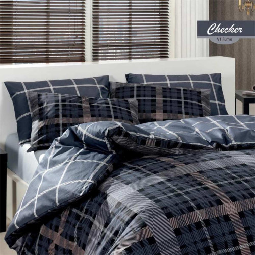 Постельное белье Arya Home "Checker", евро, ранфорс, печатное (8680943053435)