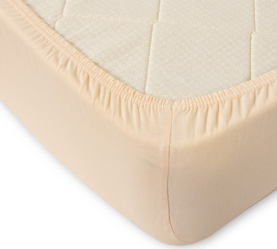 Простыня Текс-Дизайн "Кремовый", 160x200, трикотаж, на резинке (ш160200крем)