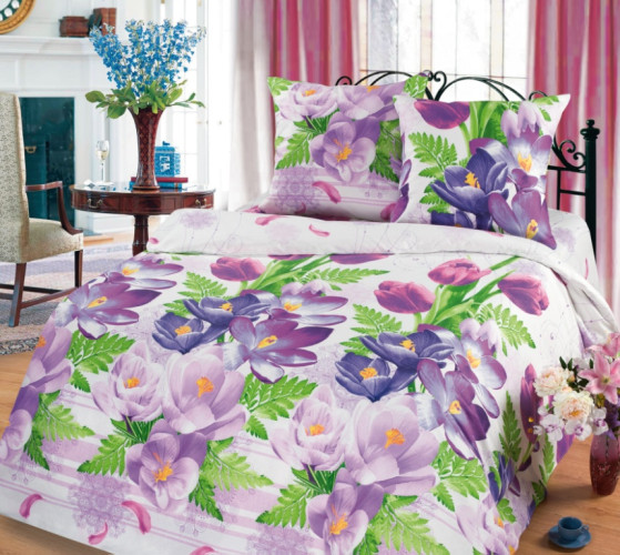 Постельное белье Чебоксарский Текстиль "Krokusy", семейный, бязь (Krokusy-171)