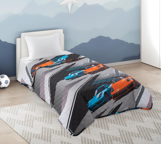 Покрывало Текс-Дизайн "Скорость 1", детское, 110x140, поплин, стеганое (П1114661381)