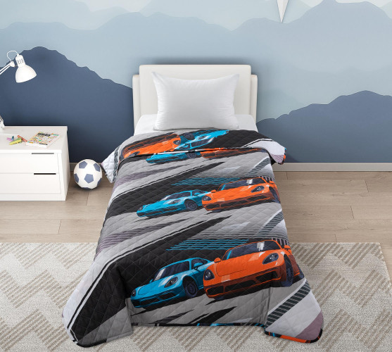Покрывало Текс-Дизайн "Скорость 1", детское, 110x140, поплин, стеганое (П1114661381)
