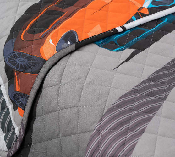 Покрывало Текс-Дизайн "Скорость 1", детское, 110x140, поплин, стеганое (П1114661381)