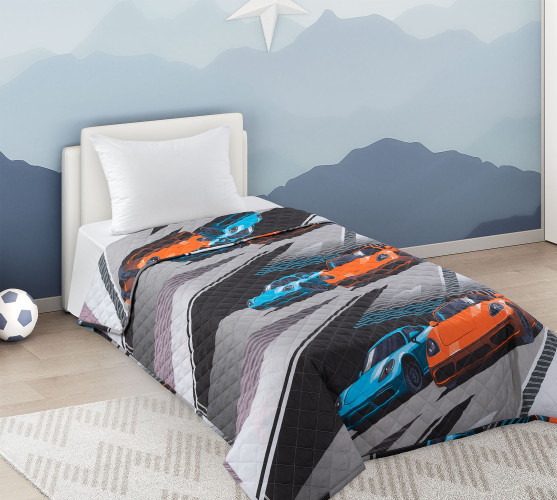 Покрывало Текс-Дизайн "Скорость 1", детское, 110x140, поплин, стеганое (П1114661381)