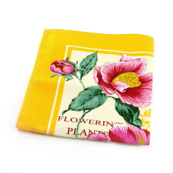 Набор полотенец вафельных Valtery "ПИОН желтый", 50x60, хлопок, 3 шт (80181y-1498)