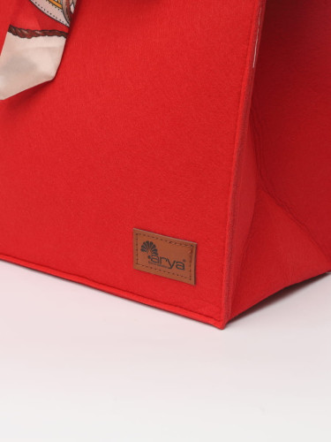 Сумка Arya Женская из Фетра 28x14,5x30 Nora Красный