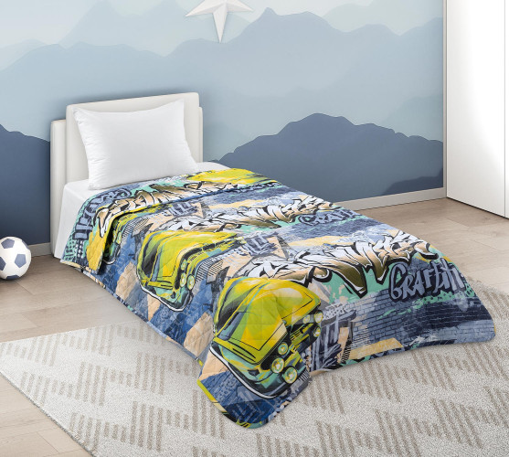 Покрывало Текс-Дизайн "Уличные гонки 1", детское, 110x140, поплин, стеганое (П1114660731)