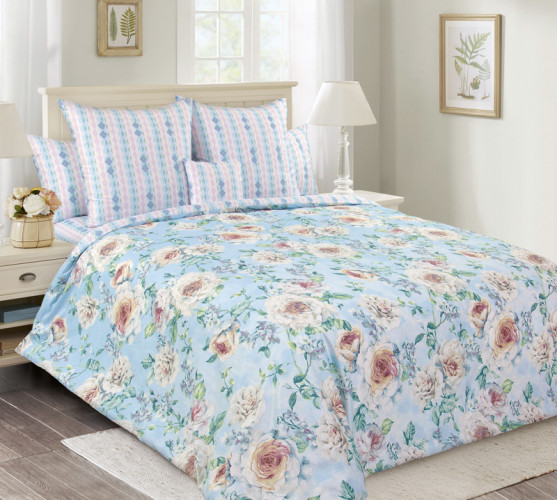 Постельное белье Королевское искушение (Текс-Дизайн) "Белая роза 4", евро, сатин, на молнии (Н4239206704)