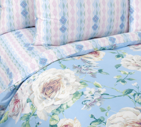 Постельное белье Королевское искушение (Текс-Дизайн) "Белая роза 4", евро, сатин, на молнии (Н4239206704)