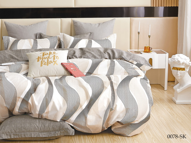 Постельное белье Cleo "0078-SK", 2-спальный, сатин, на молнии (CLEO-SK-2/0078)