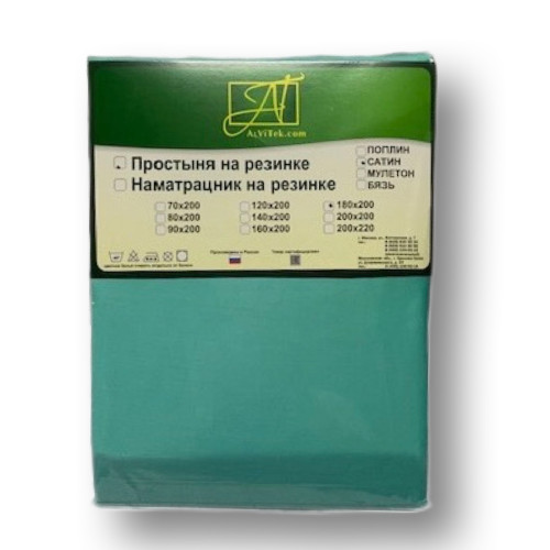 Простыня AlViTek (АльВиТек), 90x200, сатин, на резинке (ПР-СО-Р-090-МЯ)
