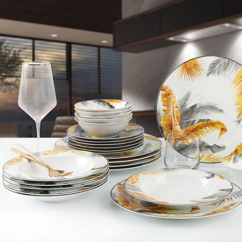 Набор Столовой Посуды Arya Elegant из фарфора, 24 пр. Ila Белый