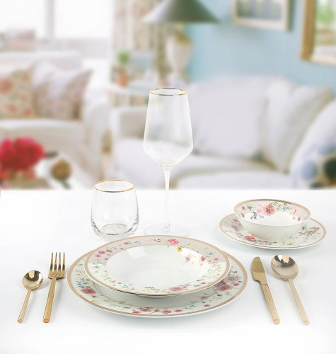 Набор Столовой Посуды Arya Elegant из фарфора, 24 пр. Spring Белый