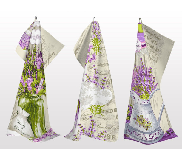 Набор полотенец вафельных Valtery "Лаванда", 50x60, хлопок, 2 шт (10075-1-2171)