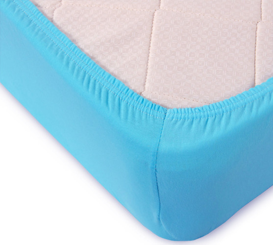 Простыня Текс-Дизайн "Голубой", 60x120, трикотаж, на резинке (ш60120гол)