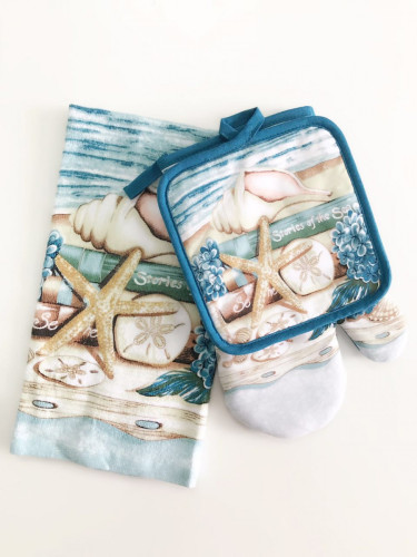 Полотенце Valtery "Морская прогулка", кухонное, 38x63, махровая ткань (Polotence Sea voyage-2138)