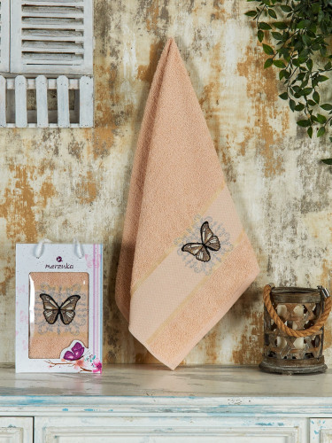 Набор полотенец MERZUKA "KONTES", 50x90, махровая ткань (11960-Бежевый)