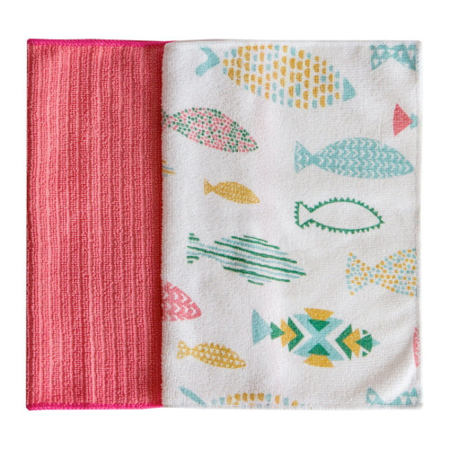 Набор полотенец Arya Home "Fish", кухонные, 30x30, микрофибра, 4 шт (8680943084231)