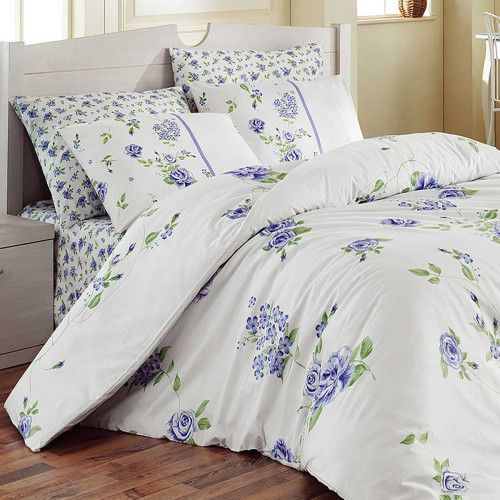 Постельное белье Arya Home "Jasmine", 1.5-спальный, ранфорс, печатное (8680943026453)