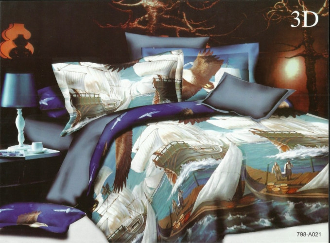 Постельное белье Valtery "SF-21", 3D, семейный, полисатин (SF-21-1255)
