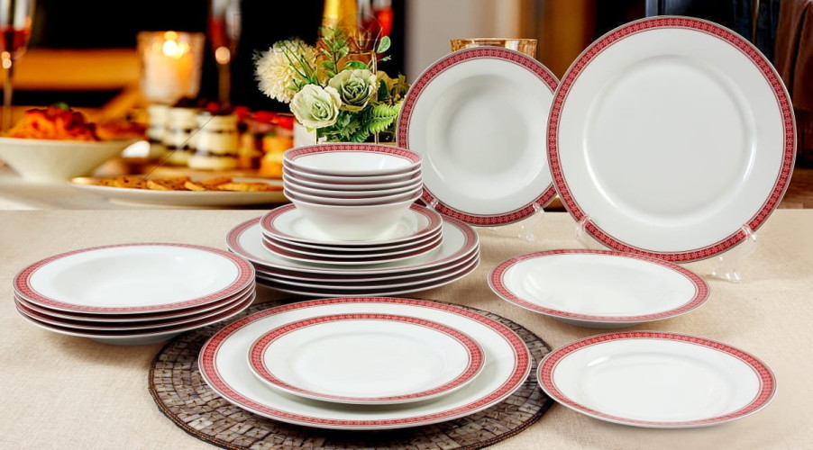 Набор Столовой Посуды Arya Exclusive из Костяного фарфора, 24 пр. Divine