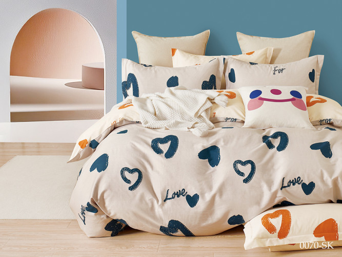 Постельное белье Cleo "Satin de Luxe 0070-SK", 2-спальный, сатин, на молнии (20/0070-SK)