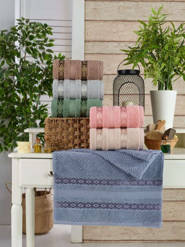 Набор полотенец PHILIPPUS "KOZA", 50x90, махровая ткань, 6 шт (PHILIPPUS-11186)