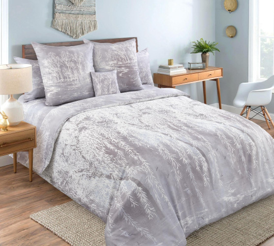 Постельное белье Королевское искушение (Текс-Дизайн) "Ивушка 4", евро, сатин, на молнии (4339Н208744)