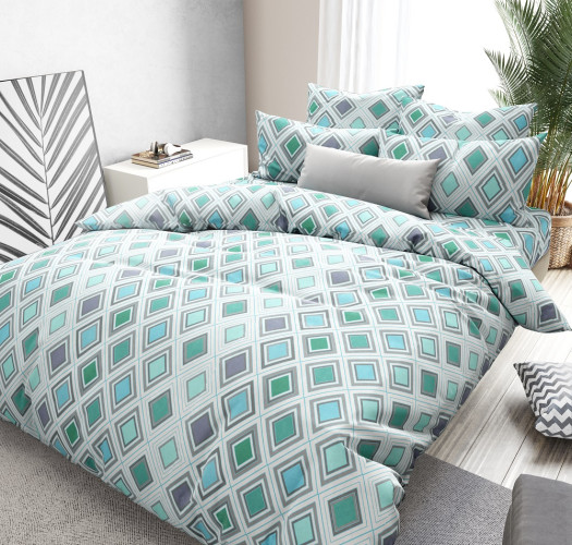 Постельное белье Valtery "Ромбы", семейный, бязь (28222-1-1255)