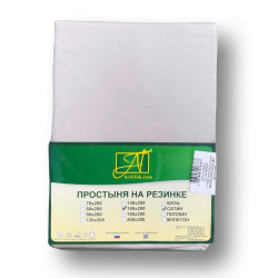 Простыня AlViTek (АльВиТек), 140x200, сатин, на резинке (ПР-СО-Р-140-ЖСЕР)