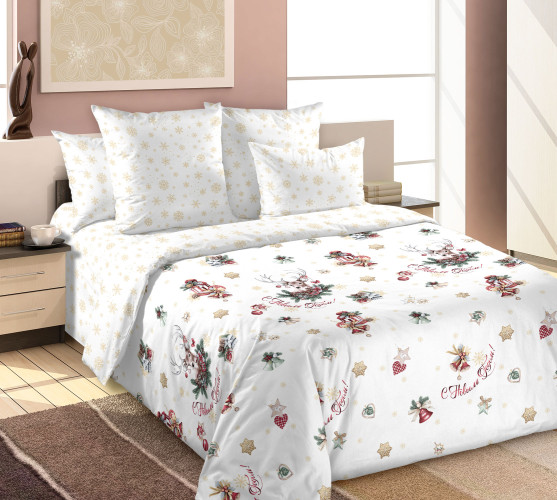 Простыня Королевское искушение (Текс-Дизайн) "Зимние праздники 1", 180x220, перкаль (000ПН1209531)