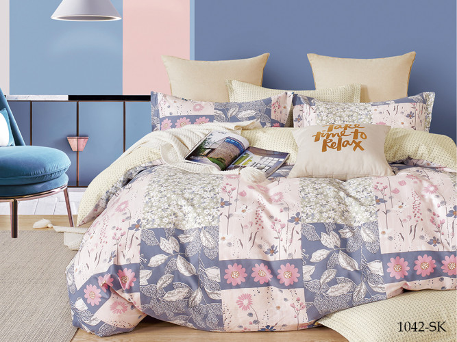 Постельное белье Cleo "1042-SK", семейный, сатин, на молнии (CLEO-семья-SK-41/1042)