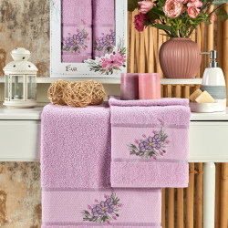 Набор полотенец MERZUKA &quot;EVA&quot;, 50x90, 70x140, махровая ткань, 2 шт (MERZUKA-11780 Сиреневый)
