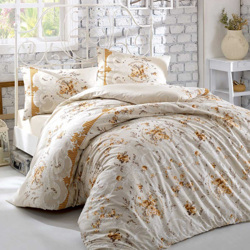 Постельное белье Arya Home "Duru", 1.5-спальный, ранфорс, печатное (8680943061386)