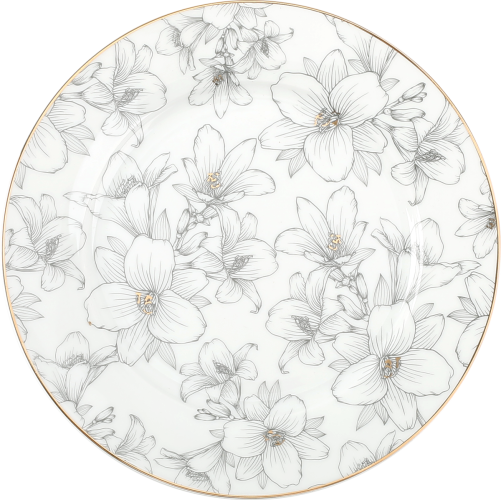 Набор Столовой Посуды Arya Elegant из фарфора, 24 пр. Mandala Белый