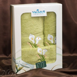 Набор полотенец Yagmur (Ягмур) &quot;Yagmur&quot;, подарочные, 50x90, 70x140, 30x50, махровая ткань, 3 шт (8461-01)
