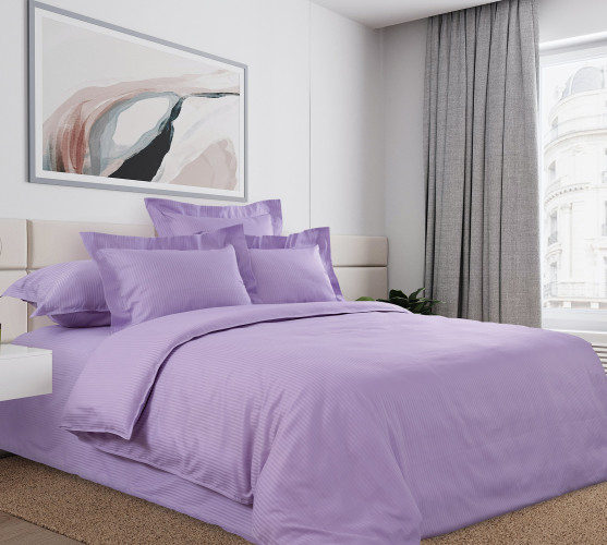 Постельное белье Королевское искушение (Текс-Дизайн) "Лавандовый чизкейк", семейный, страйп-сатин, на молнии (LK6326ZЯ1600)