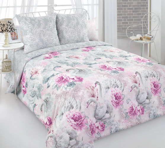 Постельное белье Королевское искушение (Текс-Дизайн) "Танец лебедей 1", евро, перкаль (4250ПН206171)