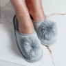 Тапочки Arya Женский с Помпонами Riana Серый, 39-40