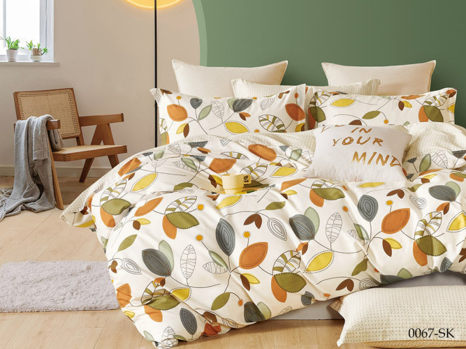 Постельное белье Cleo "0067-SK", семейный, сатин, на молнии (CLEO-семья-SK-41/0067)