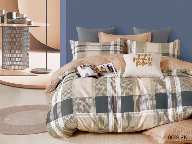 Постельное белье Cleo "0068-SK", семейный, сатин, на молнии (CLEO-семья-SK-41/0068)