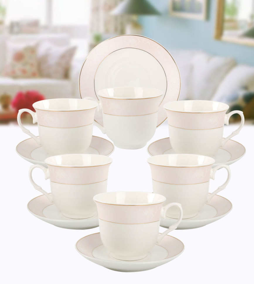 Чайный Набор Arya Exclusive из Костяного фарфора, 250 мл 12 пр. Pearl  купить в интернет-магазине satin24.ru