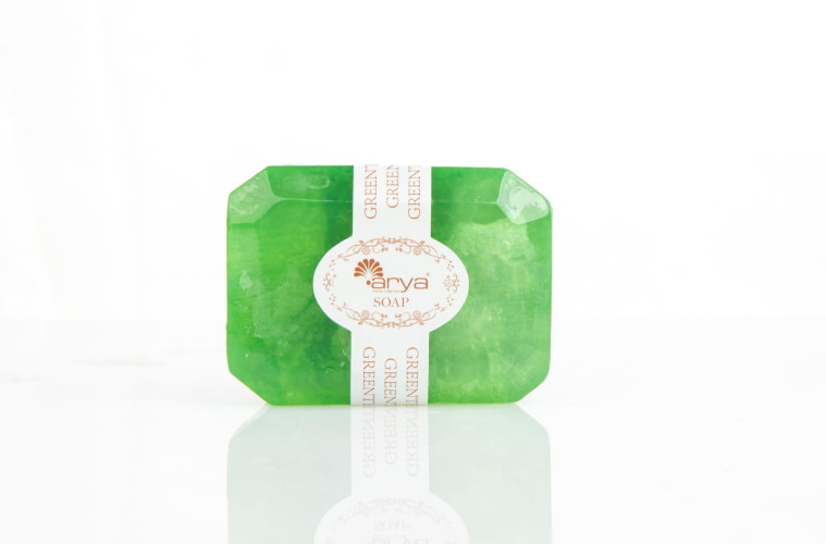 Мыло Arya Глицериновое с Минералами Arya Зеленый чай 100г Зеленый
