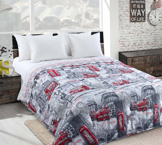 Покрывало Королевское искушение (Текс-Дизайн) "Лондон 1", 140x210, перкаль, стеганое (П140210Лонд)