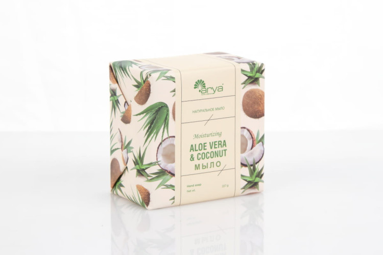 Мыло Arya с Ароматом 227 гр Aloe Vera & Coconut Белый