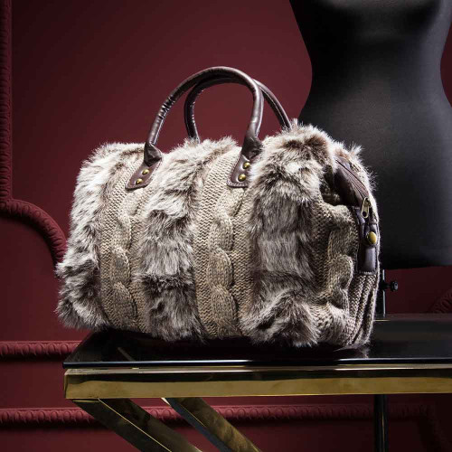 Сумка женская Arya с мехом 40x14x27 Anna