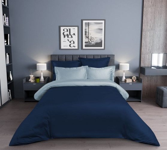 Постельное белье Королевское искушение (Текс-Дизайн) "Азурит", семейный, сатин, на молнии (6313Г863501а)