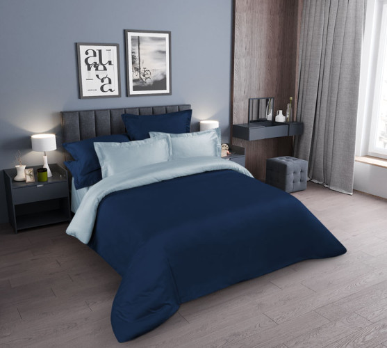 Постельное белье Королевское искушение (Текс-Дизайн) "Азурит", семейный, сатин, на молнии (6313Г863501а)